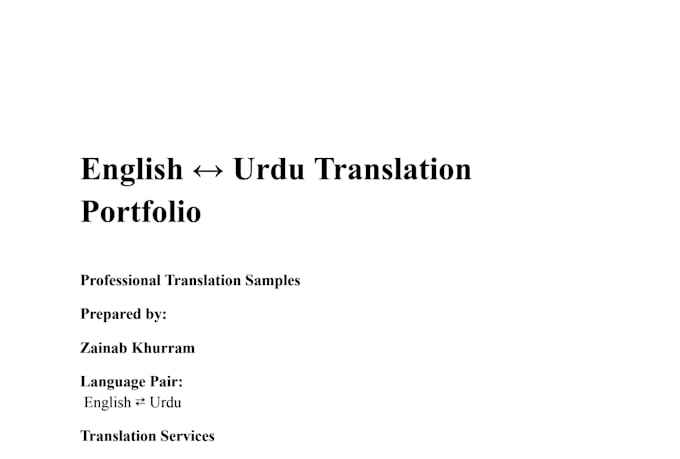 do urdu document translation